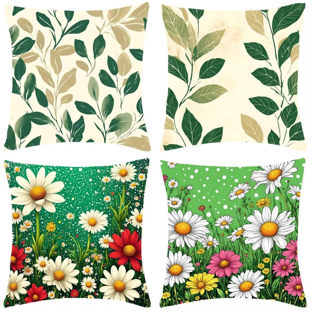 Federe Cuscini Divano 65x65cm Set di 4 Fodere Cuscini in Lino, Copri Cuscini per Divano Sage Camera da Letto Divano, Copricuscino Divano Cuscini Decorativi Casa, Camera da Letto, Arredo Sedia