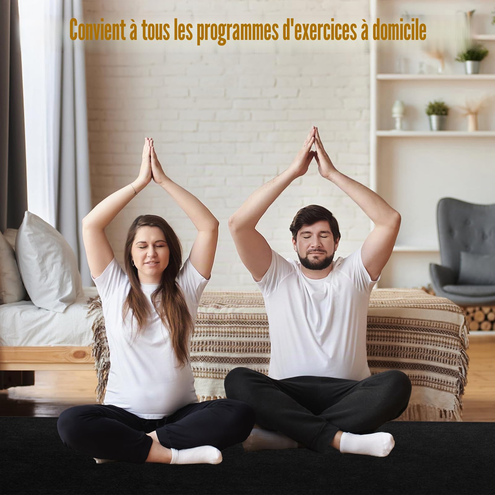 YEXEXINM Grand tapis d'exercice extra large, tapis de yoga et de course, pour salle de sport à domicile, Pilates, étirements, poids, fitness