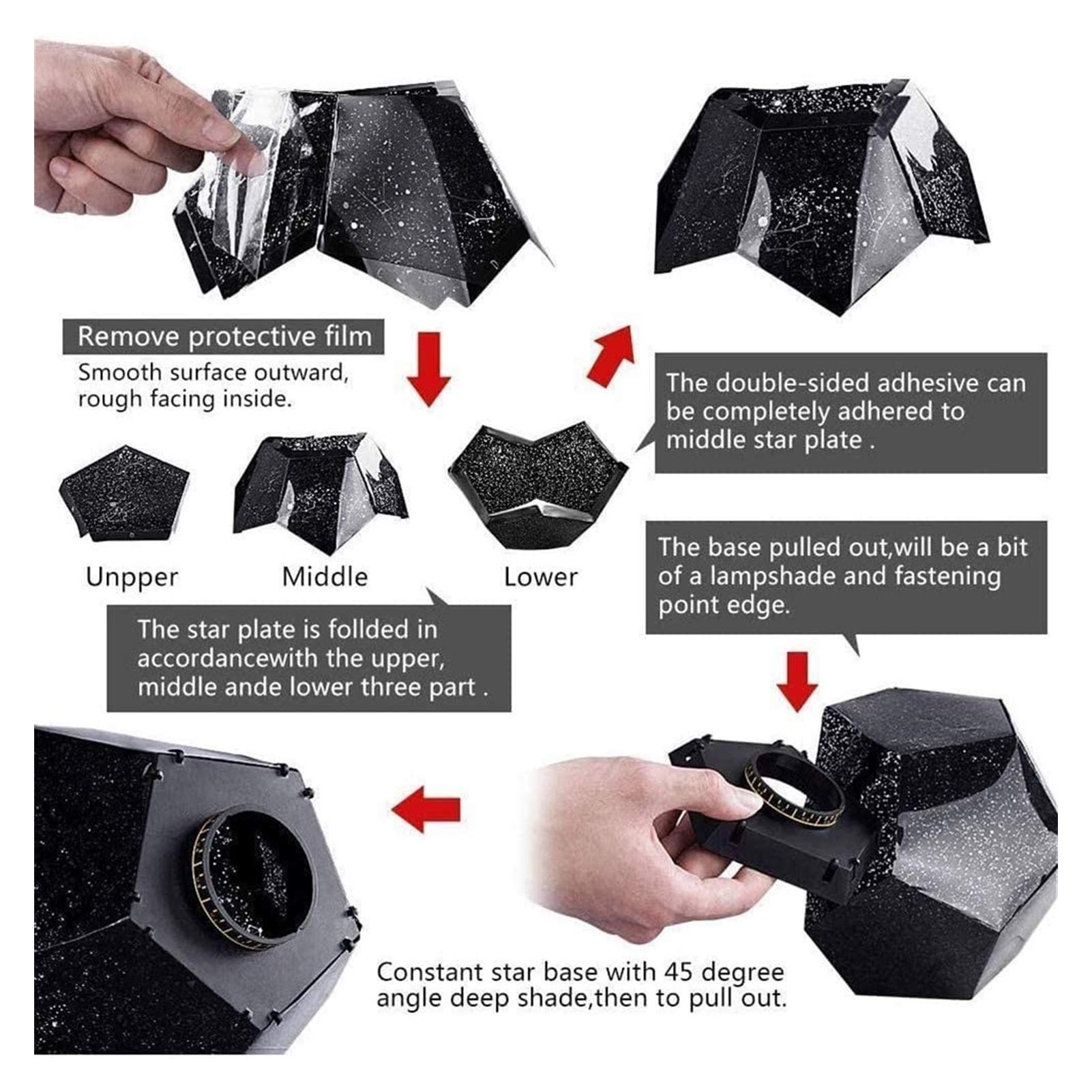 3 Color Night Light for Kids Rotating Star Night Lights for Boy Girl Moon Sky Projection Lamp Bedroom — view 7