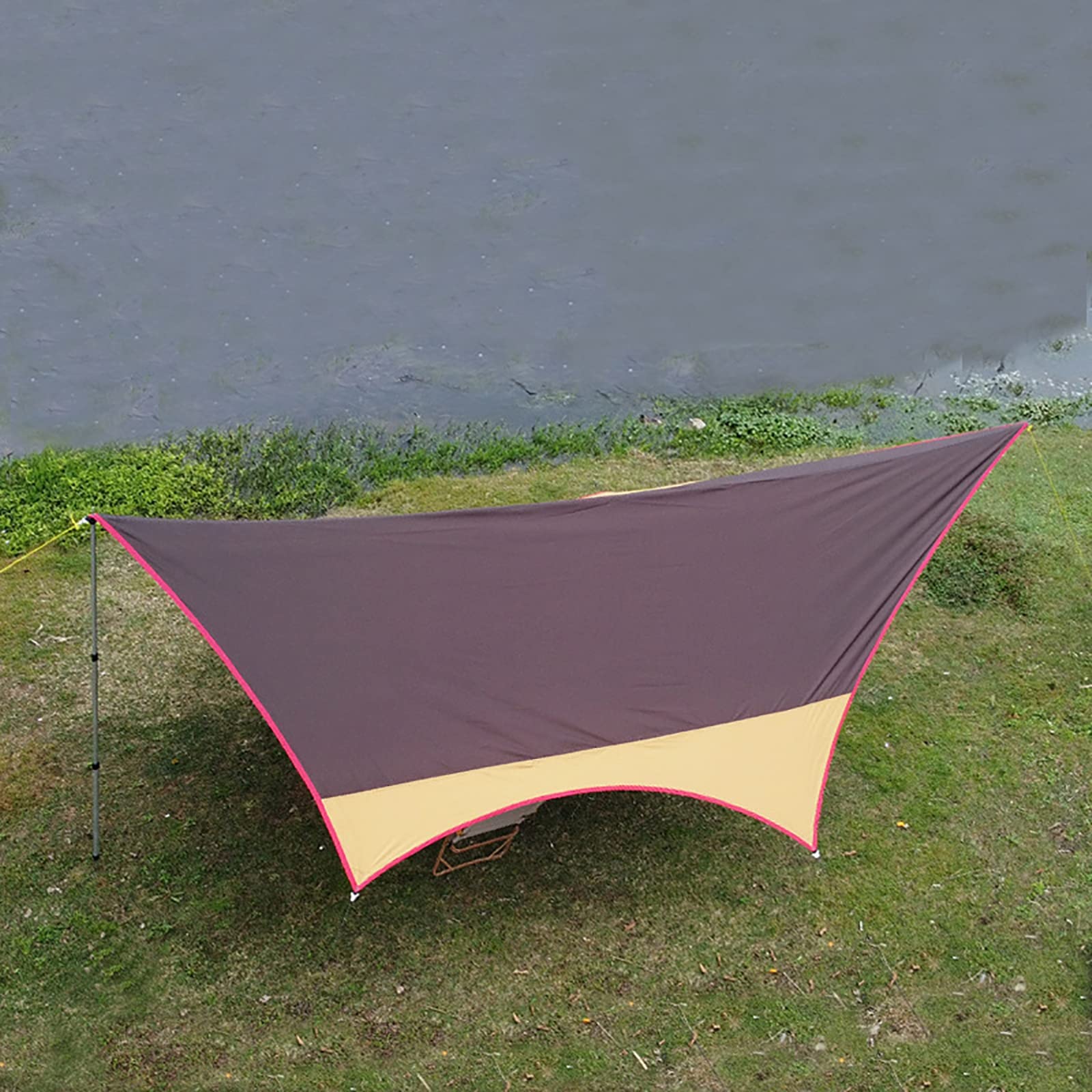 Zeltplane wasserdichte PU3000 mm, 5.6x4.8m Camping Zelt Tarp mit Tragetasche, Leichte Tragbare Wasserdichtes Zeltunterlage, Reißfest, für Ourdoor Camping Reisen Wander Picknick Hängematte