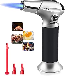 Arespark Butane Torch, Kitchen Torch Lighter Refillable Blow Torch with Safety Lock and Adjustable Flame for Creme Brulee, BBQ, Baking, Desserts, Gas Not Included