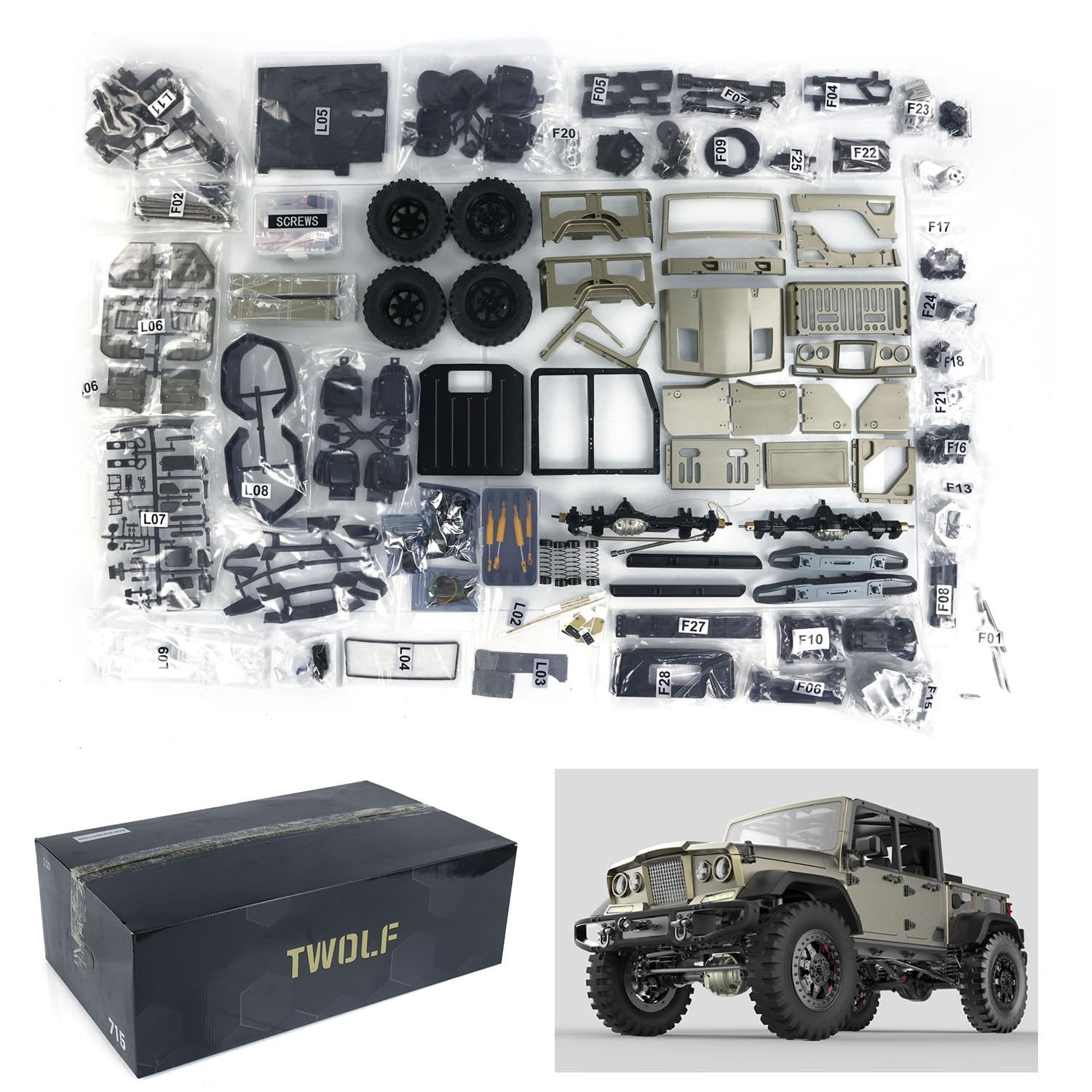 TOUCAN RC HOBBY Twolf 1 10 Tw-715 RC Off-Road Vehicles Full Metal CNC Remote Control Crawler Car
