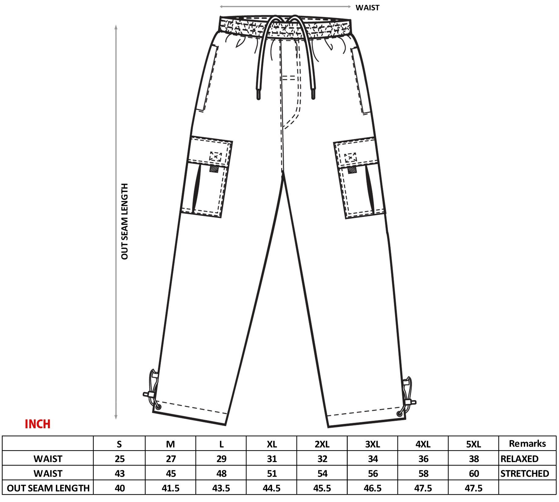 PRO 5 Fleece Cargo Sweatpants 60/40 Light Heavy Soft Warm Active Pants (M, Black)