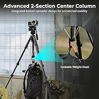 Vista 2 de SmallRig Soporte de trípode para cámara de 71" AP-21, trípode de viaje para iPhone y cámara para Canon para Nikon con soporte para teléfono y bolsa