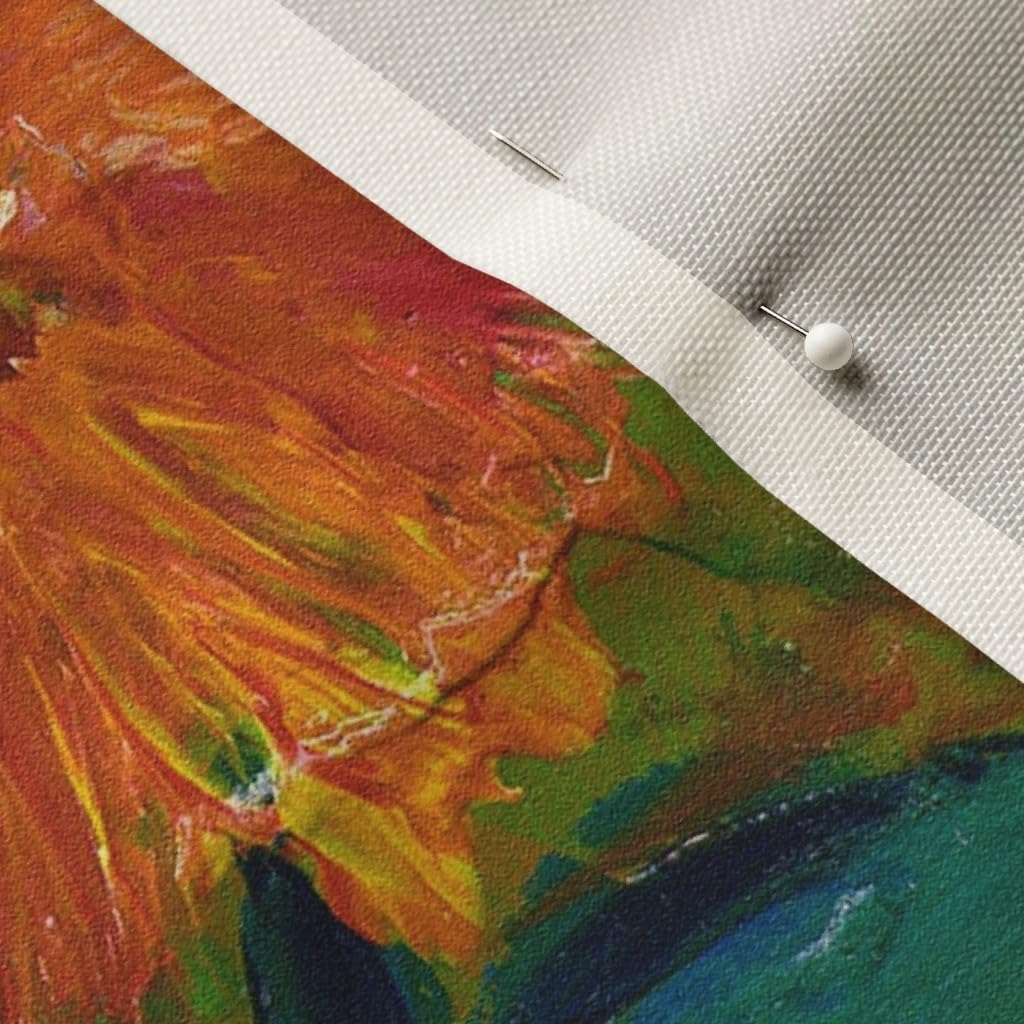 Spoonflower Fabric - Bloom Rust Orange Red Yellow Teal Blue Green White Cream Bohemian Boho Printed on Upholstery Velvet Fabric Fat Quarter - Upholstery Home Decor Bottomweight Apparel