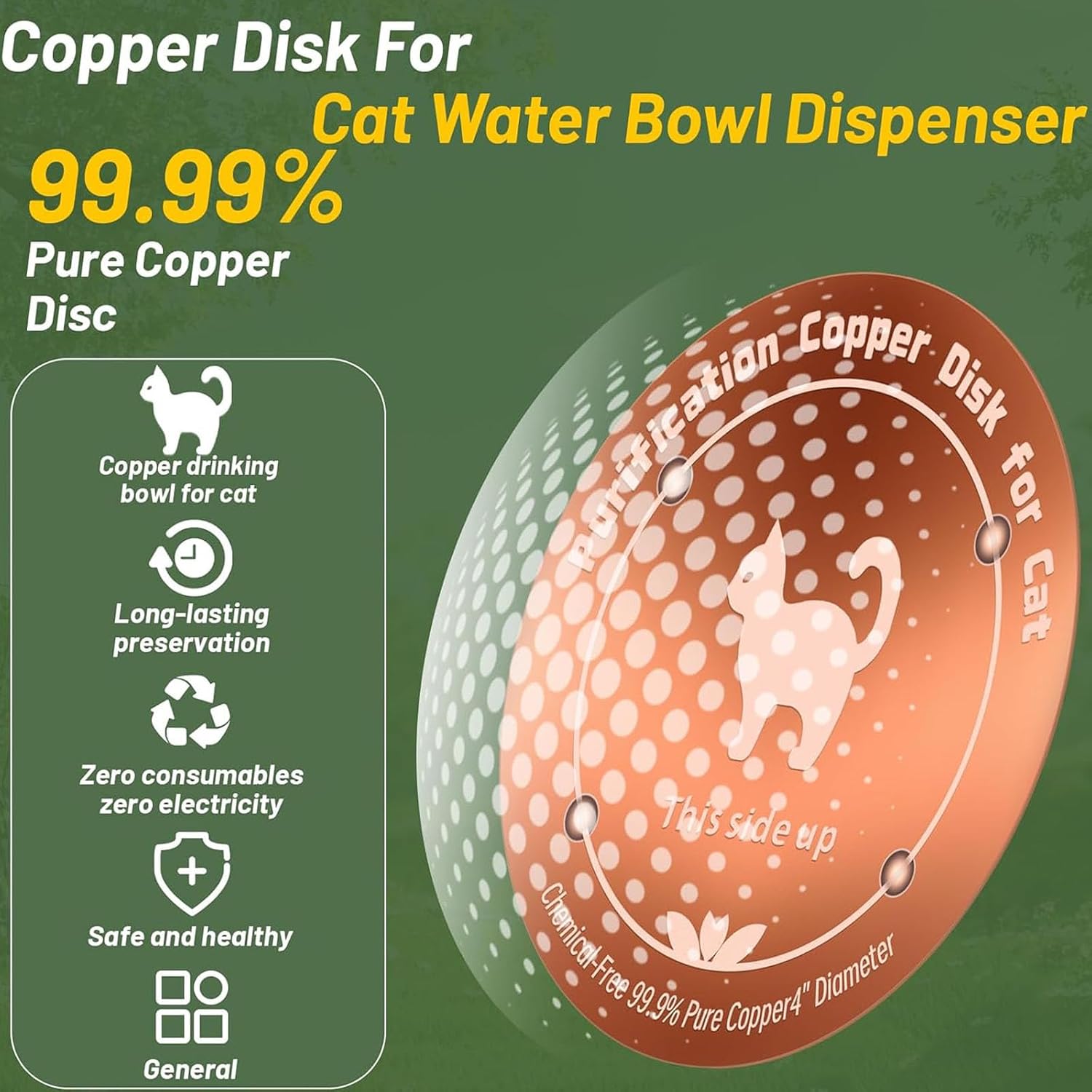 Purification Disc Copper Accessory for Poultry Feeder Stain Remover Copper