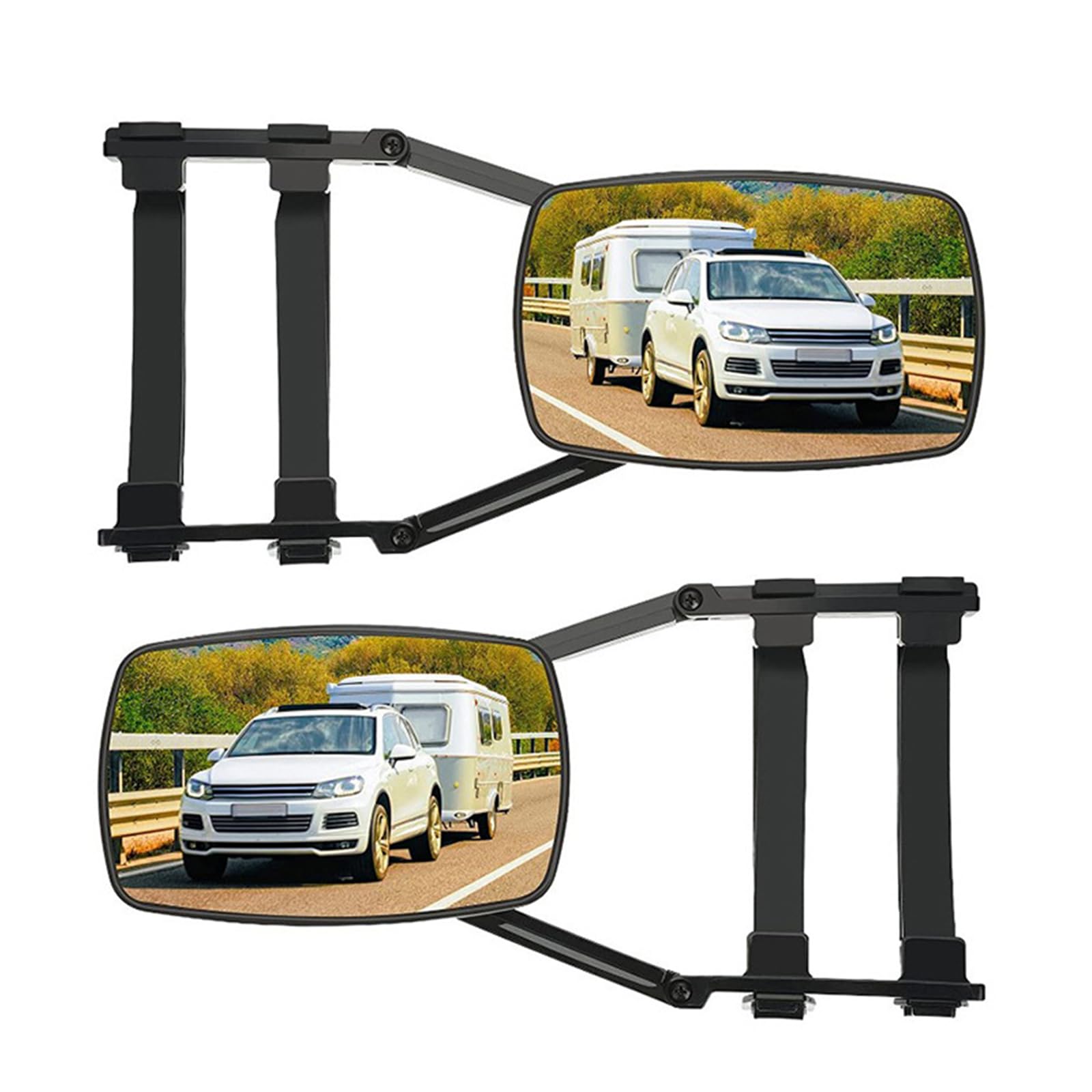 2 espejos retrovisores para caravanas, espejos retrovisores de 360 grados, para la mayoría de los coches, camiones, SUV, caravanas, remolques