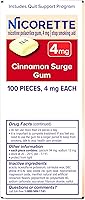 Vista 12 de Nicorette Ayuda para dejar de fumar goma de mascar de nicotina, 4 mg, sabor a oleada de canela, 2 x 100