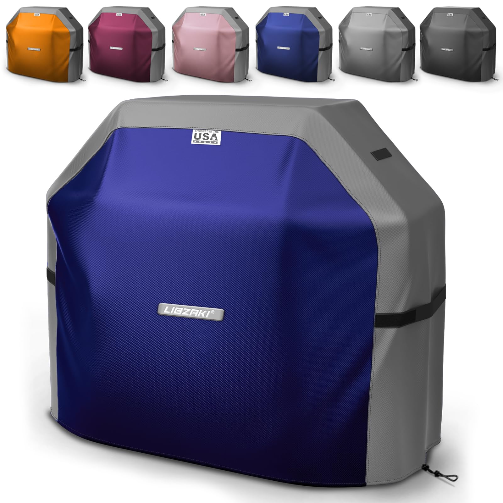 LIBZAKI Copertura per griglia 420D impermeabile, resistente alle intemperie, antistrappo, anti-UV, resistente allo sbiadimento, copertura per barbecue a gas Weber, Char Broil, Nexgrill, ecc., 182,9 cm