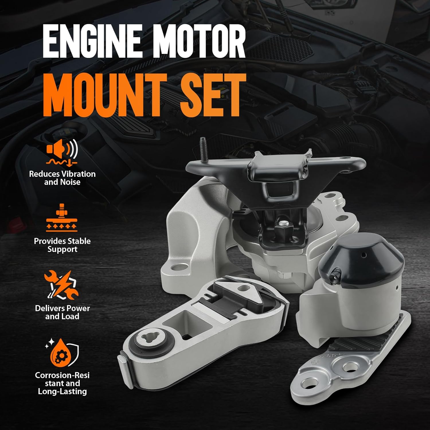 AUTOKAY Motor Mount Kit for Ford Explorer 11 12 13 14 15 V6 3.5L Engine Automatic Trans 3pc EM-3255 EM-3392 EM-3439