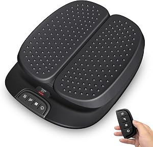 Massager de pieds à vibration Snailax avec chaleur, télécommande, 3 niveaux d'intensité de vibration et 3 modes de massage, massager électrique pour pieds, jambes et dos, cadeaux pour femmes/hommes/mamans/papas (noir)