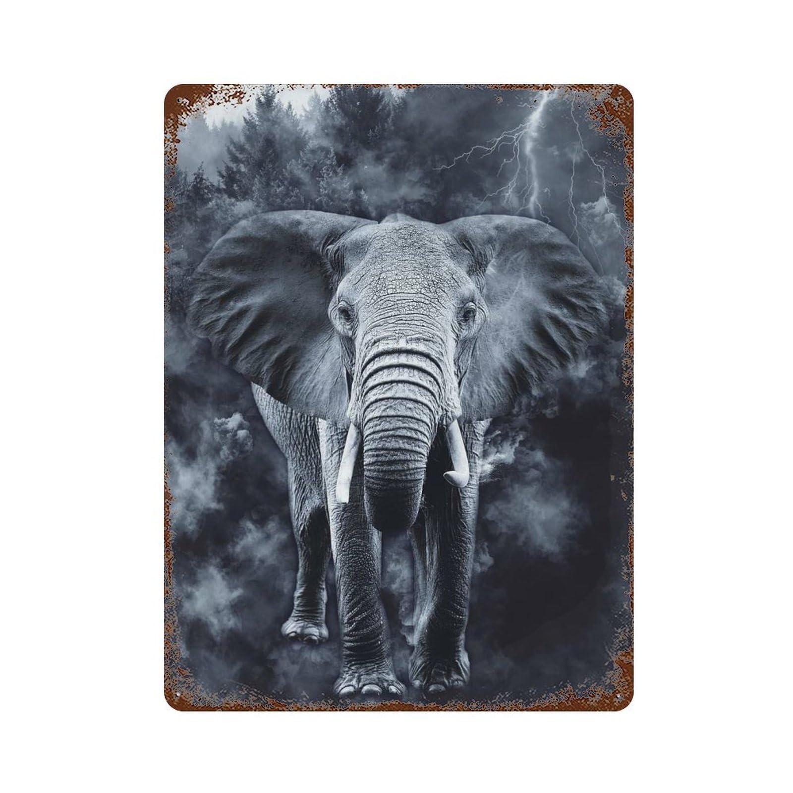 Elephant 4 Retro Metal Sign 15.7"x11.8", for Bistro, Counter And Cafe Decor, Rustic Home Decor