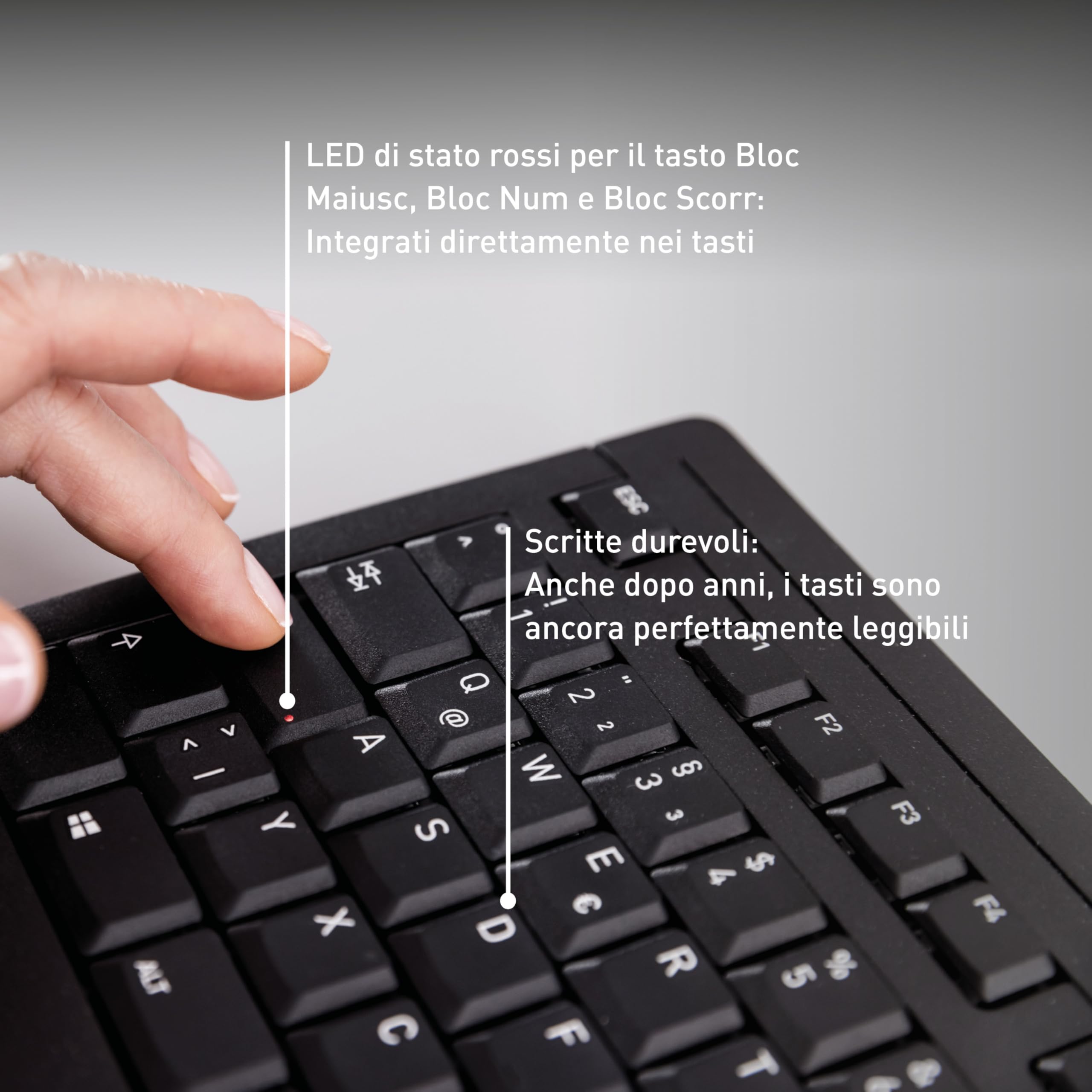 CHERRY STREAM KEYBOARD, Tastiera con filo, Layout per il Belgio (AZERTY), Battitura estremamente silenziosa, Sensazione di digitazione unica, Design piatto, Colore nero