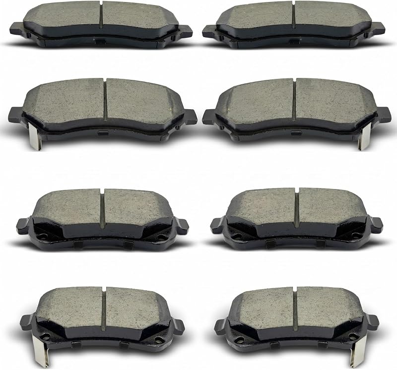 Pastilhas de freio dianteiras e traseiras evkingauto para Chrysler Town & Country, Dodge Journey e Grand Caravan – 8 unidades