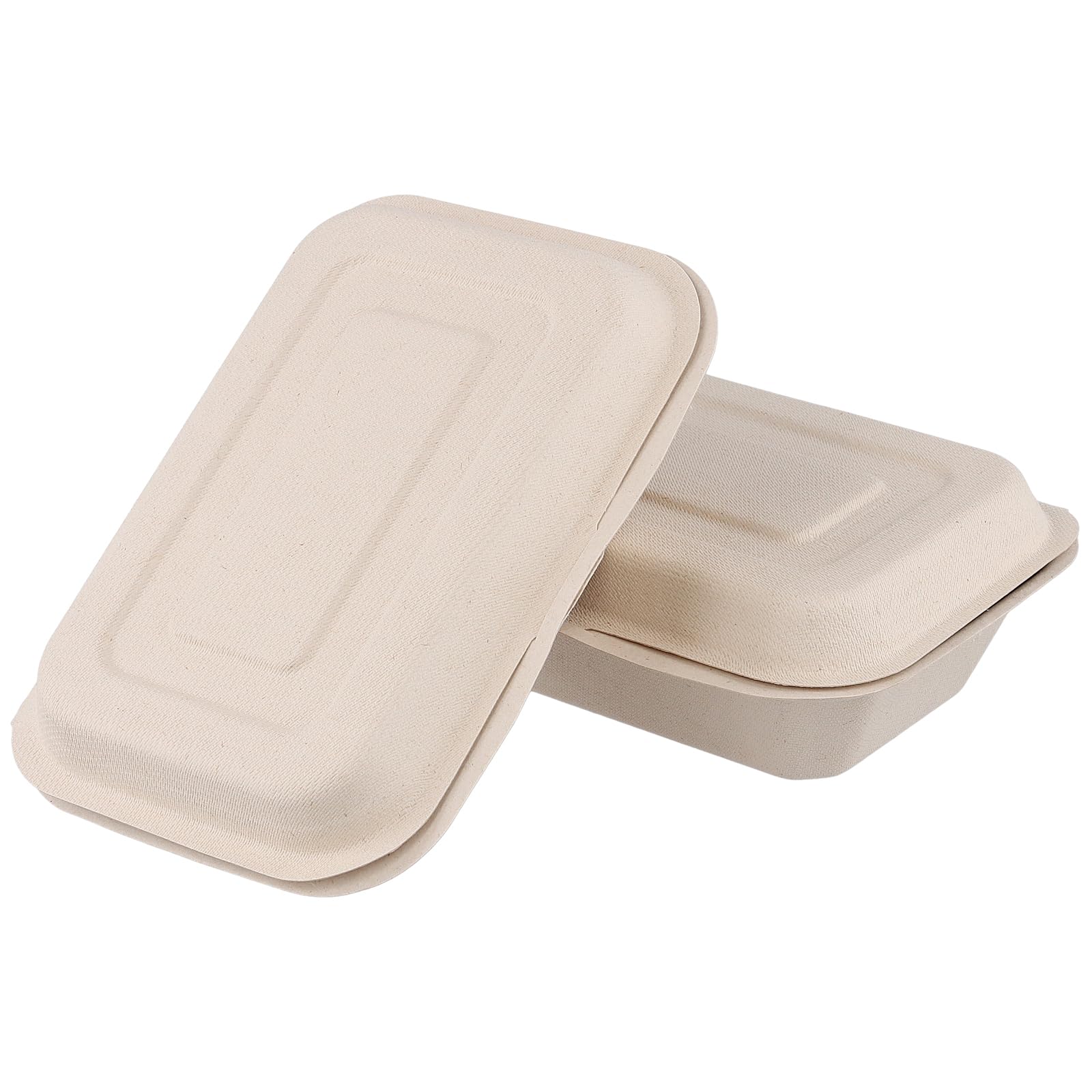 100 scatole di imballaggio per alimenti da asporto in pasta di carta, 17,4 x 12,3 cm/6,85 × 4,85 × 4,83 cm, contenitore per la preparazione dei pasti per la casa, ristorante