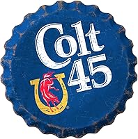 Vista 8 de Desperate Enterprises Anheuser Budweiser - Tapa de botella con forma estampada, letrero de aluminio premium, fabricado en Estados Unidos, redondo