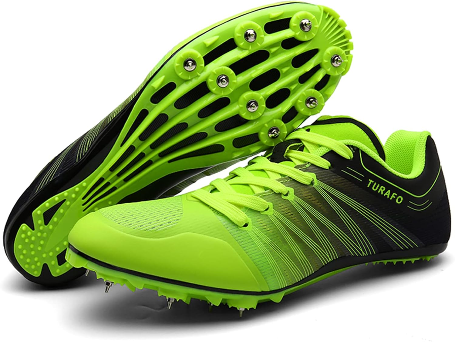 Professional Mens Womens Track and Field Shoes Spikes Track Race Jumping Sneakers Running Sneakers Green
