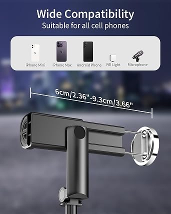 Selfie Stick Tripod - Tripod for iPhone with Remote, Lightweight Phone Stand for Android, Extendable Phone Tripods Stand Compatible with All Cell Phones for Video Recording/Photo/Live Stream/Vlog