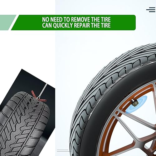 Miniatura 6 de Pack-8 Tapones de reparación de neumáticos de automóvil en forma de T con pegamento, kit de herramientas de reparación de neumáticos, reemplazos de
