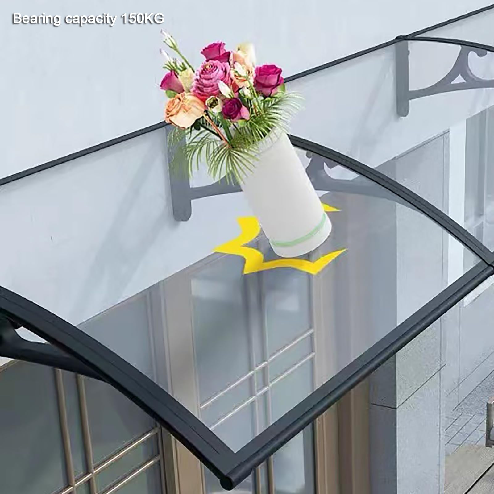 Brokkoli Color Outdoor Terrassenüberdachung Markise UV Regen- und Schneeschutz für Fenster, Tür und Dach, Polycarbonat-Unterstand für Veranda, Überkopf