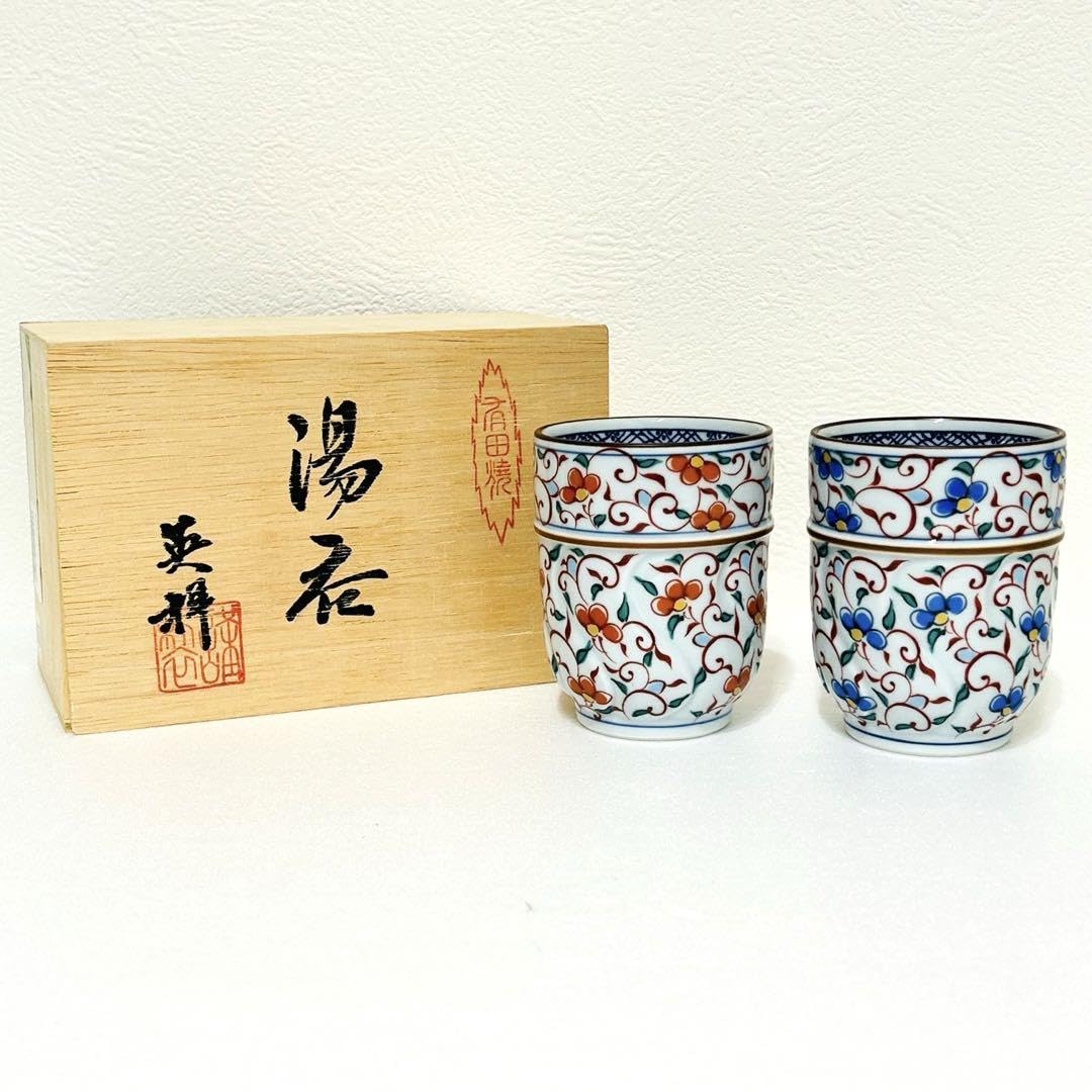 有田焼　陶祥窯　湯呑み　ティーポット　急須　赤絵 Amazon.co.jp: 有田焼 英祥窯 赤絵唐草文 組湯呑み : Home & Kitchen