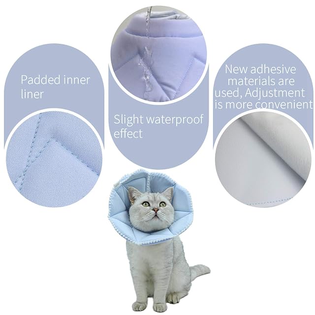 Foto 4 de 7 de WZ PET Collar de recuperación Suave para Gatos, Cono Ajustable para Perro y Gato