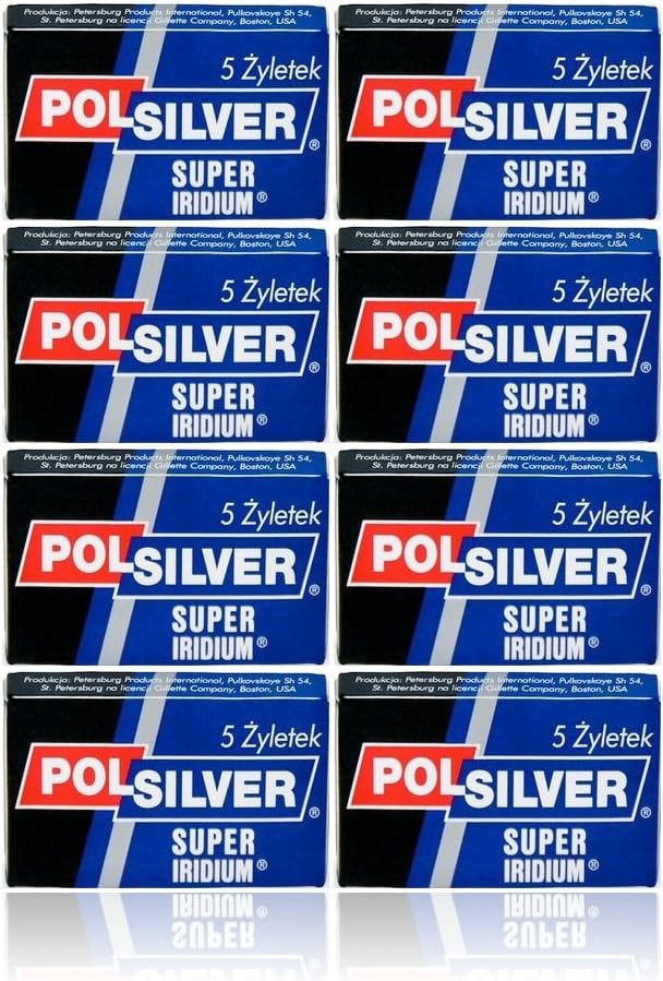 40 Polsilver Super Iridium Double Edge Safety Razor Blades