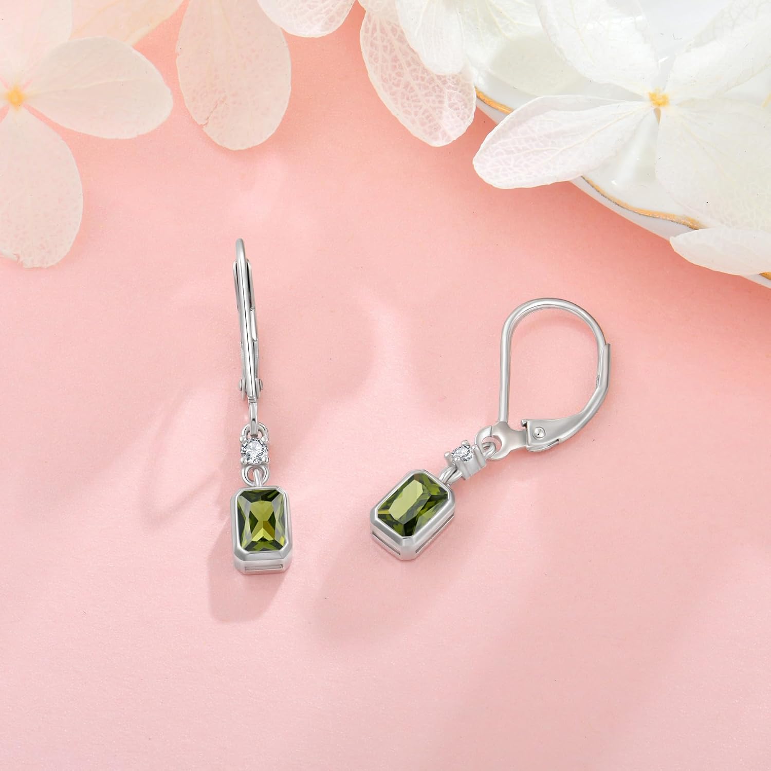 Leverback Earrings 925 Sterling Silver Dangle Drop Earrings Cubic Zirconia Earrings Women Anniversary Jewelry for Her