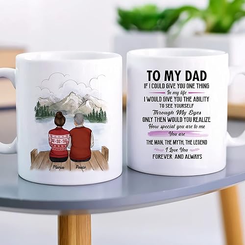 Miniatura 10 de Gossby Taza personalizada para papá  Thank You for Everything  Regalo personalizado para el día del padre para papá de 3 hijas con avatares,