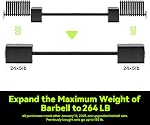 Barbell Bar Set, Quickly Convert Weights into Adjustable Barbell, with One Pair of 4.4LB Bolts, Supporting Weights Up to 264lb, Perfect for Fitness Training, Home Gym