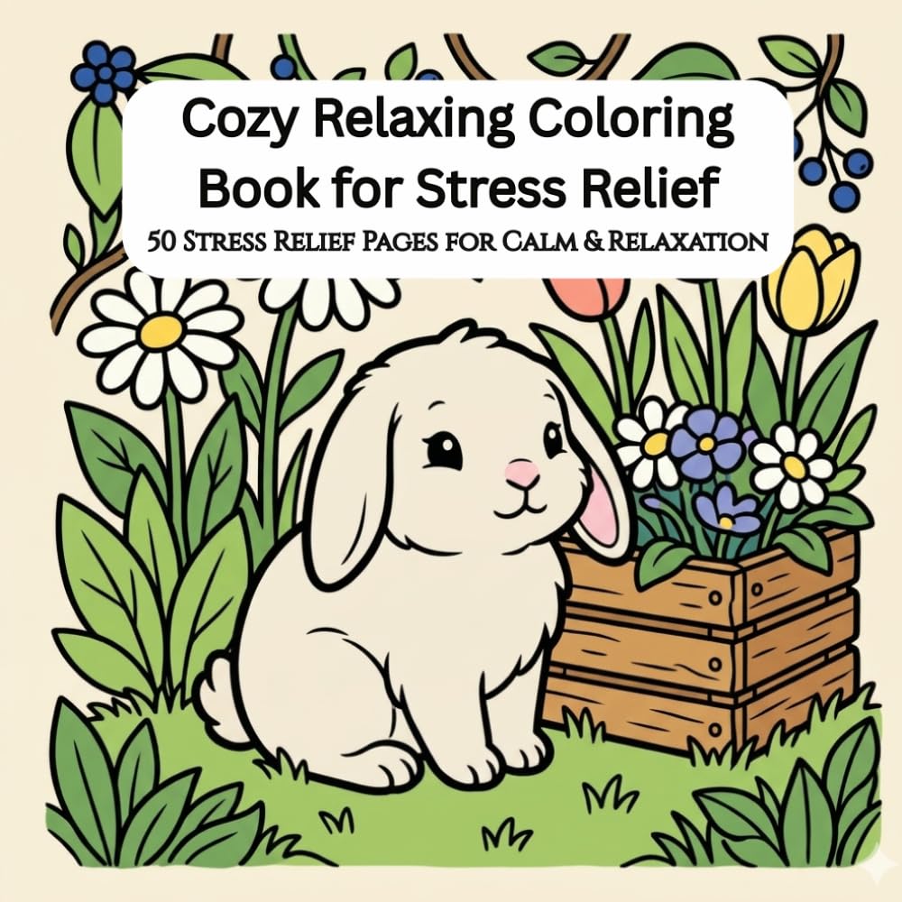 Cozy Relaxing Adult coloring book for Stress Relief: Bold and Easy Relaxing Pages for Overthinkers, Stress Relief and Calm Mind