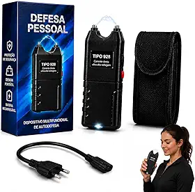 Lanterna 928 LED Dispositivo de Segurança Auto Defesa Pessoal 2 em 1, Recarregável e Portátil Turbo Alta Potência Choque Defesa Pessoal