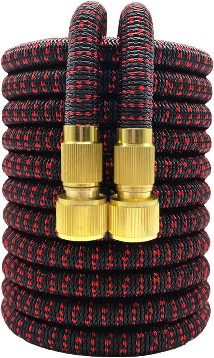Home Water Hose Expandable Watering Hose High Pressure Car Wash Flexible Magic Hose Pipe Irrigation Tools(Black with Red Dot,1/2''_25FT)
