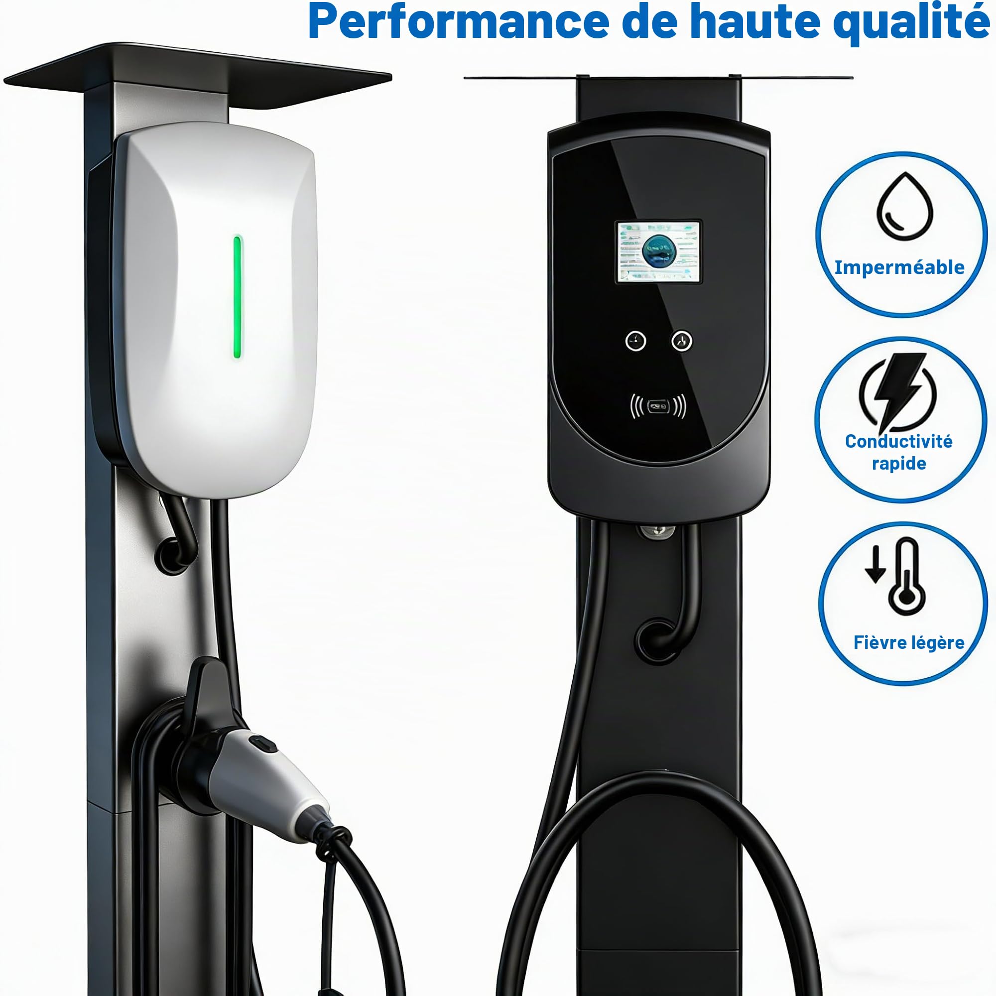 Wallbox - Poteau de Montage sur Pied - pour Station de Charge pour Voitures électriques - Protège Votre Chargeur - Dimensions : 150 cm x 28 cm x 21 cm