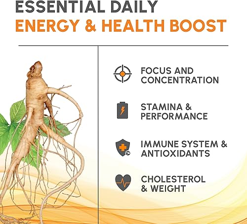 Miniatura 3 de LivNu  Ginseng Panax negro coreano premium  Ginsenósidos altos para energía, concentración, rendimiento, resistencia y apoyo inmunológico  Píldoras