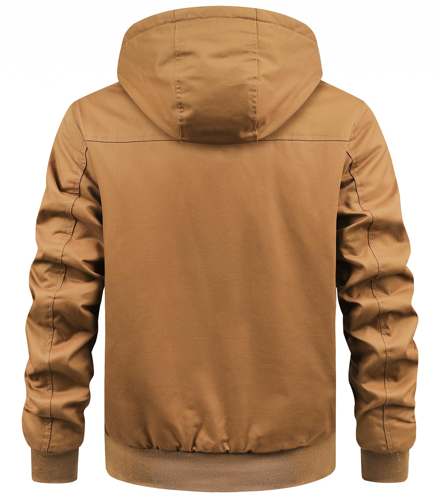 CARWORNIC Herren Kapuzenjacke Winterjacke Fleece Gefüttert Baumwolle Winddicht Casual Arbeitsjacke