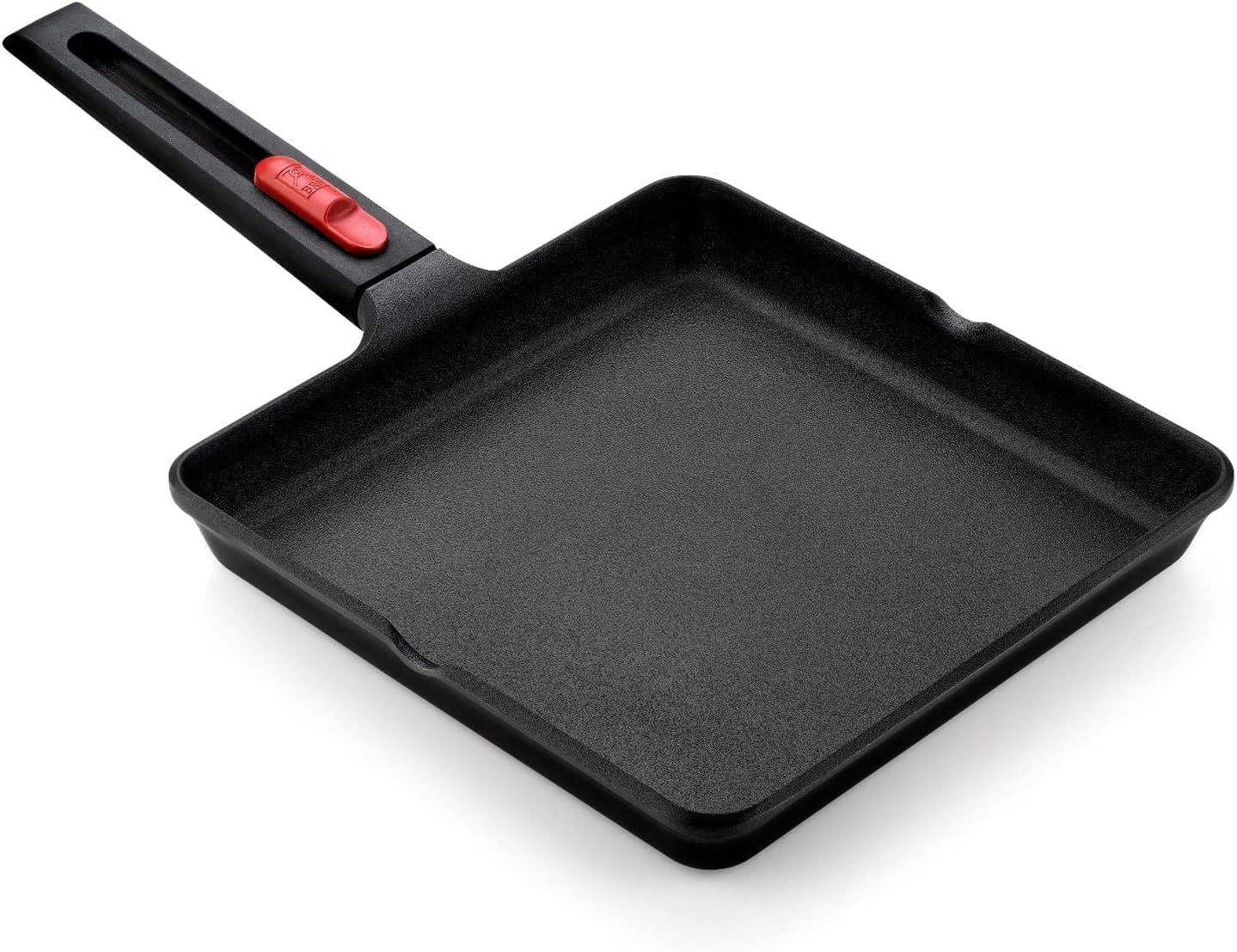 Bra Black Infinity Non Stick Aluminium Grill Pan - Non-Ribbed (28Cm). Induction Pans Non Stick With Detachable Handle. Grill Pan For Induction Hob, Griddle Pan Teflon Pan.