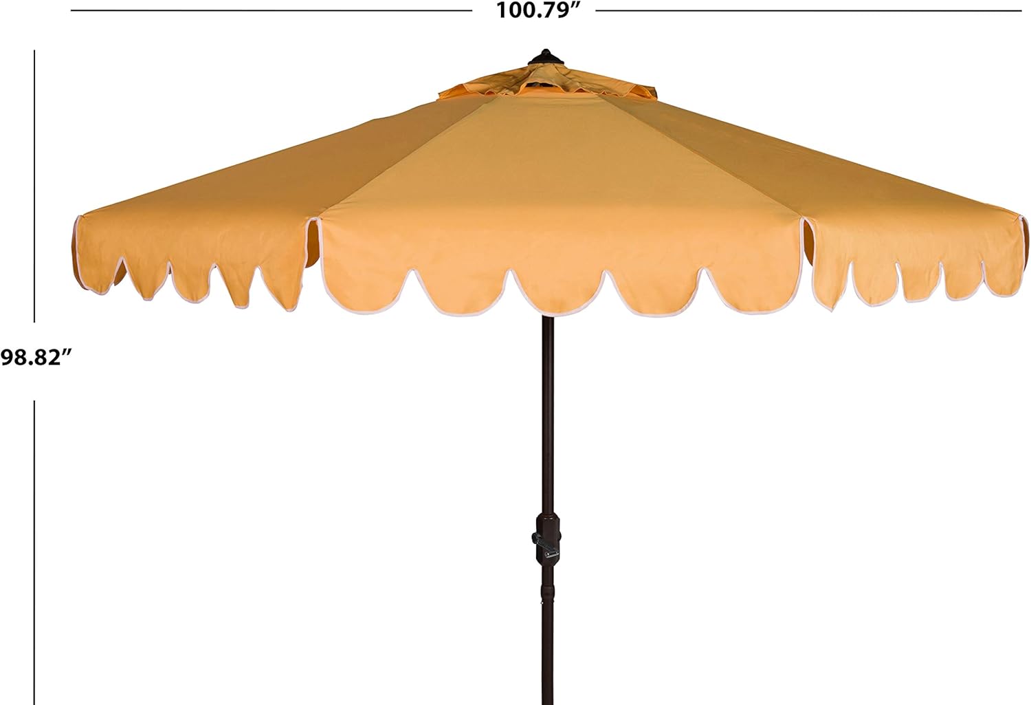 Safavieh PAT8010A Collection Venice Navy and White Single Scallop 9Ft Crank Outdoor Push Button Tilt Umbrella - Image 3
