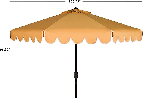 Miniatura 6 de SAFAVIEH PAT8010A Collection Venice Navy and White Single Scallop 9Ft Crank Outdoor Push Button Tilt Umbrella
