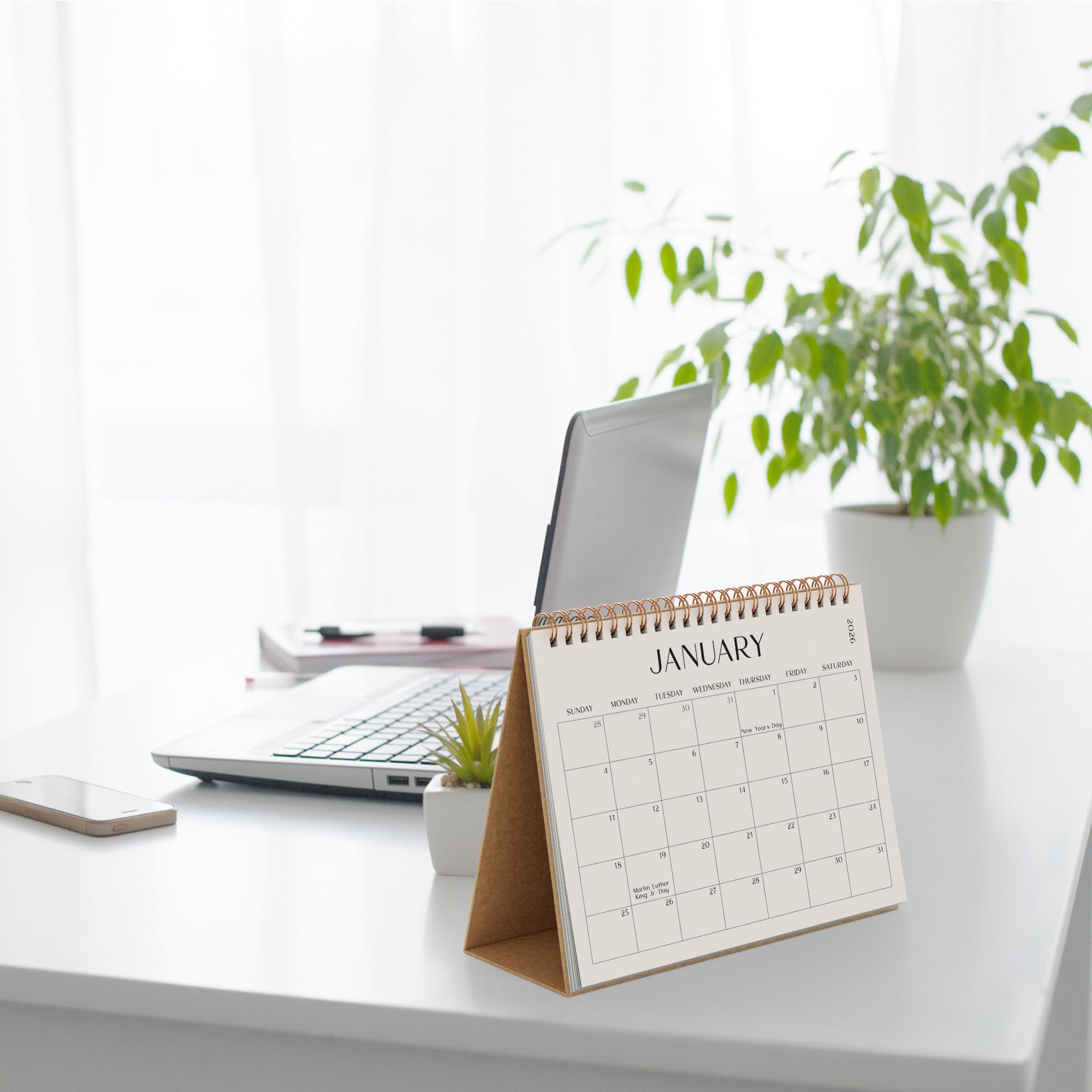 Aesthetic Desk Calendar 2025-2026 - Runs from June 2025 until December 2026 - Beautiful Small 25-26 Flip Desktop Calendar for Easy Organizing - Image 4