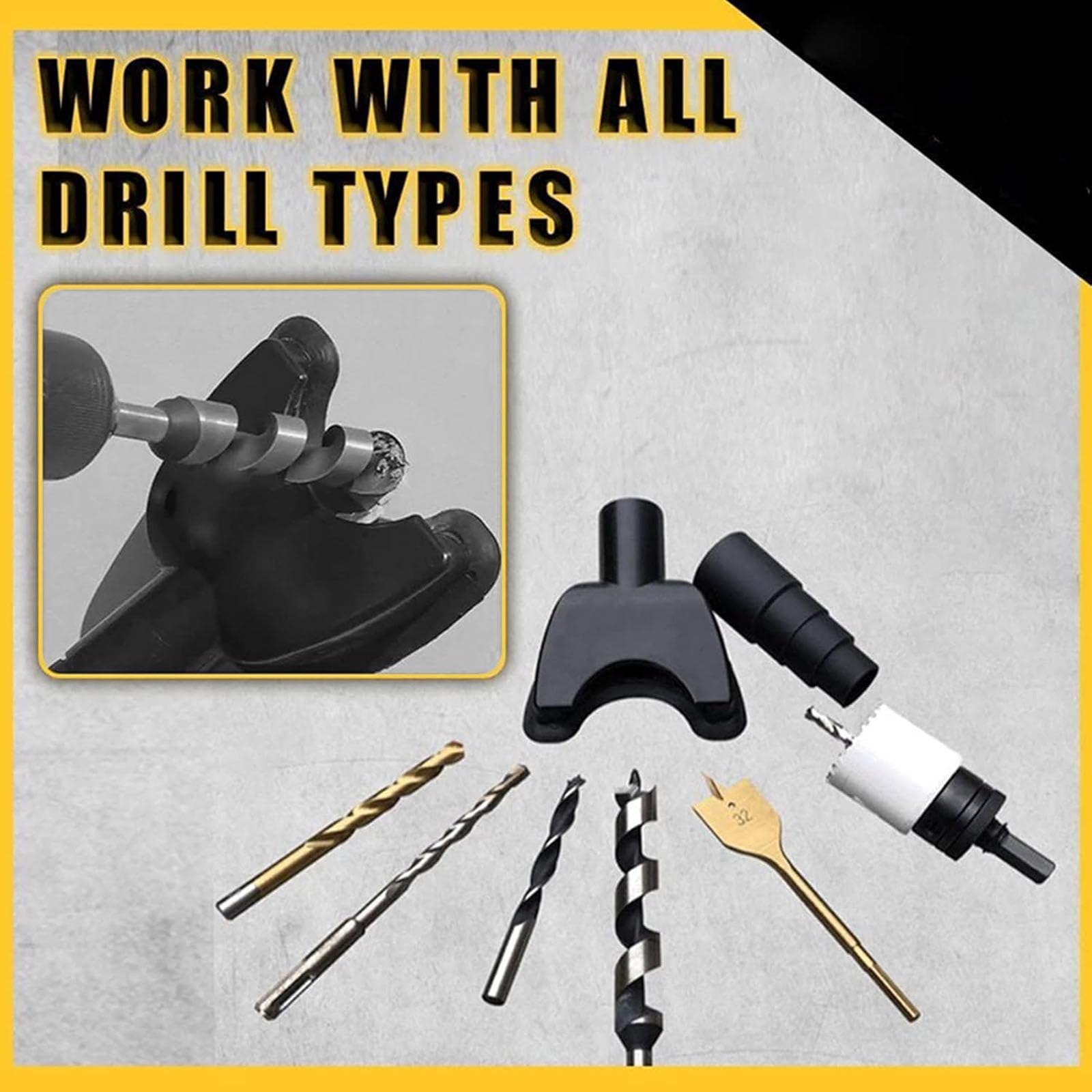 2 Pcs Drill Dust Collector, Xtra Hand Dust Extraction, Dust Catcher for Drill,Black Drill Dust Catcher for Removing Debris and Dust in Drilling - Image 4