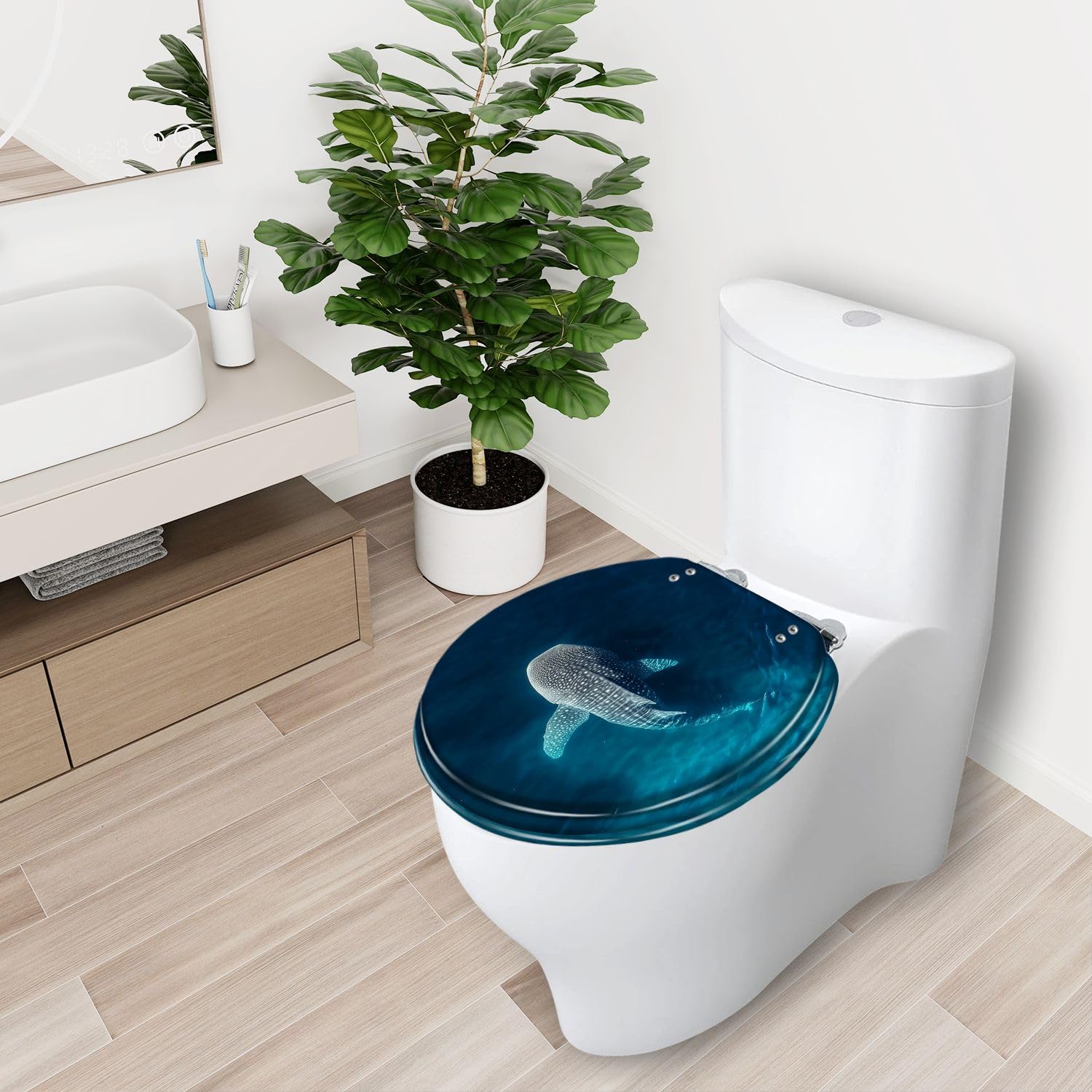 Asiento de inodoro redondo de cierre suave para baño