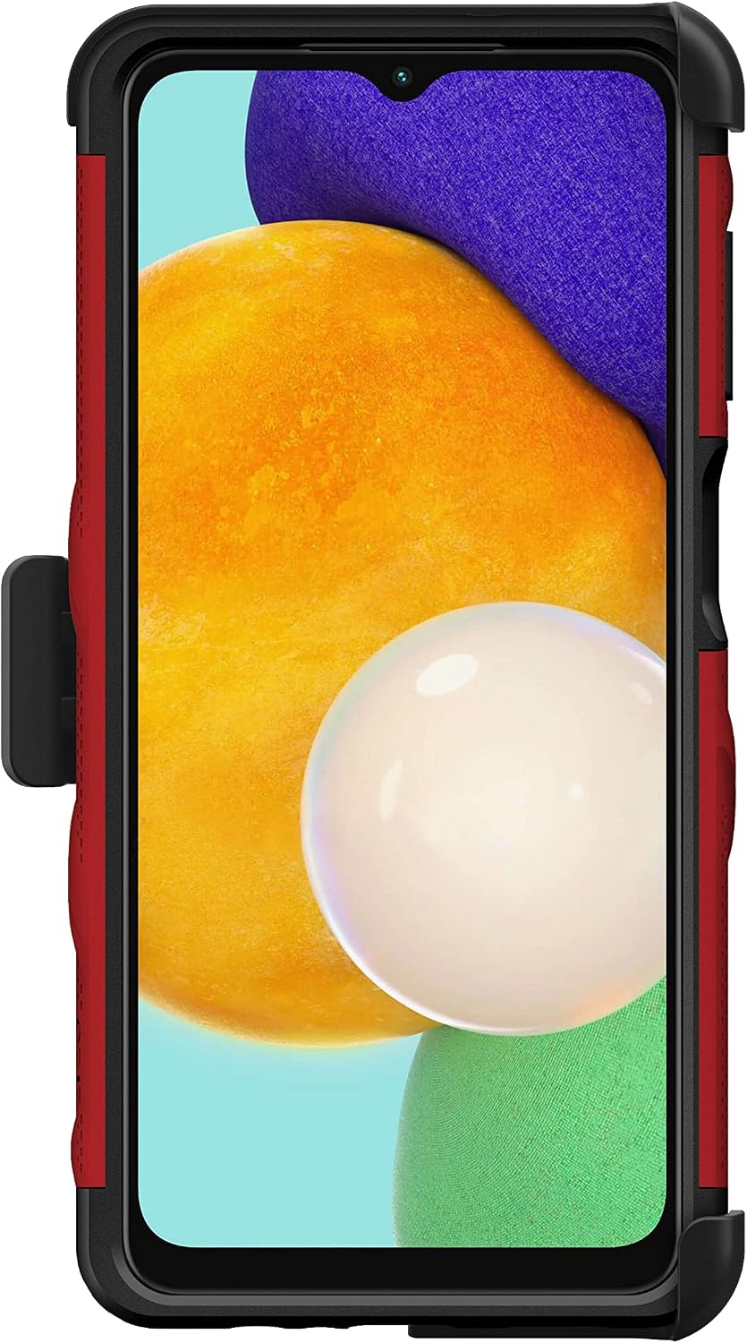 ZIZO Bolt Bundle for Galaxy A13 / A13 5G Case with Screen Protector Kickstand Holster Lanyard - Red