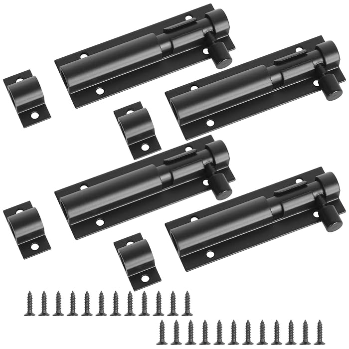 Buy ZIQI 4 Pack Slide Bolt Latch Lock 3 Inch Heavy Duty Barrel Bolt