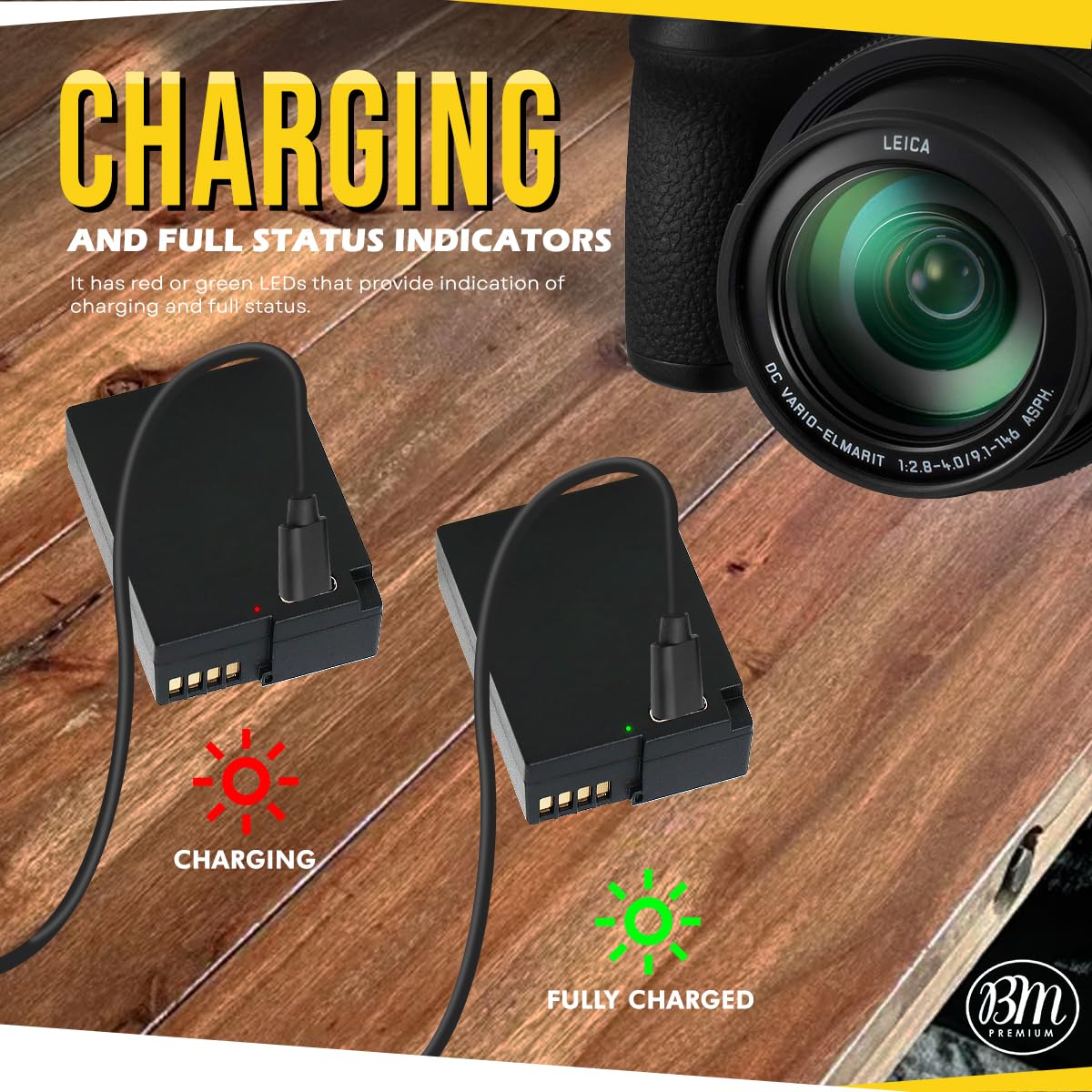 Amazon.com: BM DMW-BLC12 Battery with Built-in Charging Port