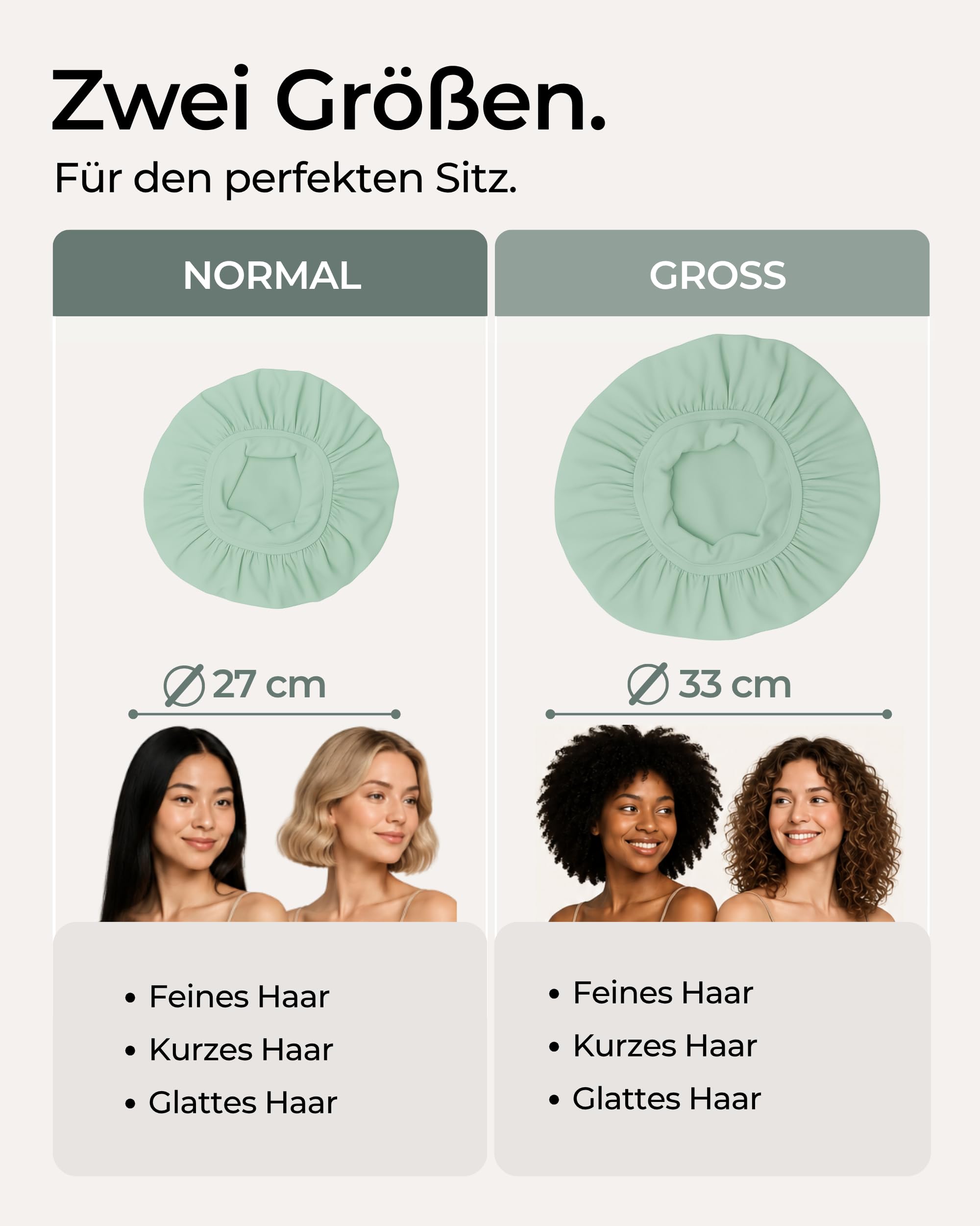 Bonnet Schlafhaube aus 100% Tencel™ Holzfaser – vegane Seidenhaube zum Schlafen mit verstellbarem Elastikband | besonders pflegeleicht, Oeko-TEX® Standard 100 Zertifiziert