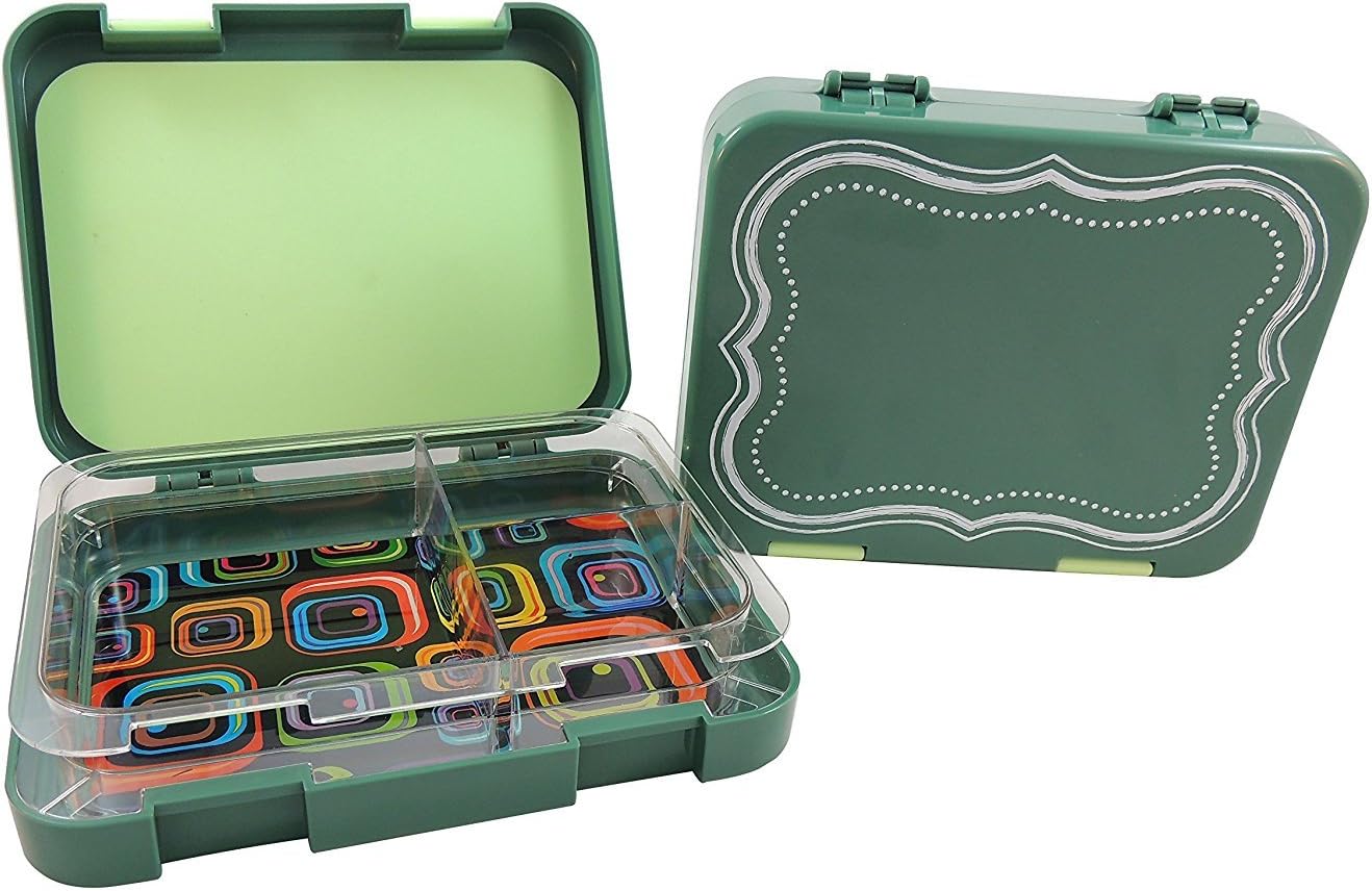 Quick Gourmet Chalkboard Lunch Box with 3 Compartments | Bento Box for Kids & Adults | Portion Control | Eco Friendly | Leakproof