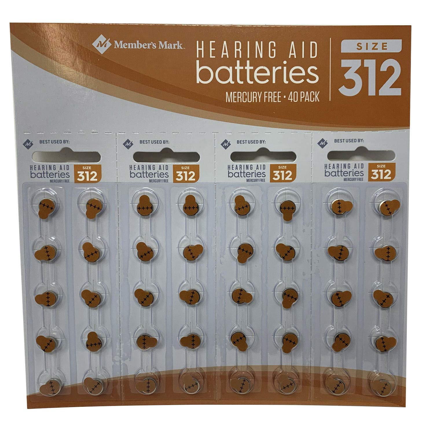 Hearing Aid Batteries Mercury Free 40 Pack (312)