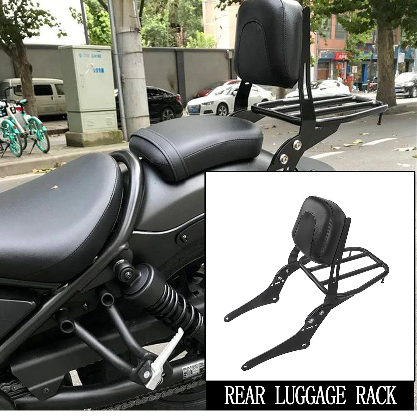 Buy US Stock!!! Lorababer Detachable Passeneger Sissy Bar backrest with
