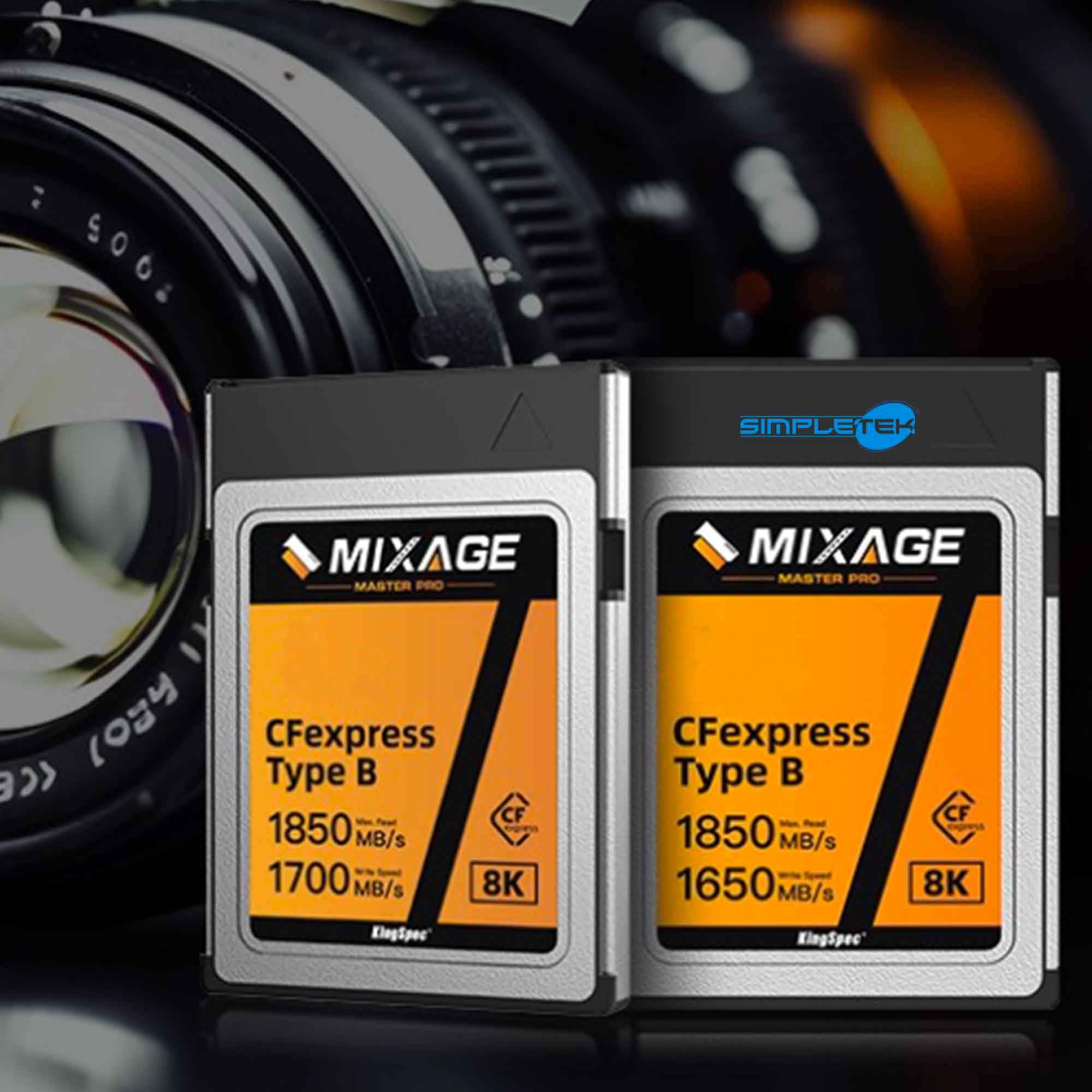 Simpletek – Tarjeta de memoria Compact Flash Express CFexpress Video Foto Profesional | 256 GB, 1500 MB/s, 4 K, 8 K